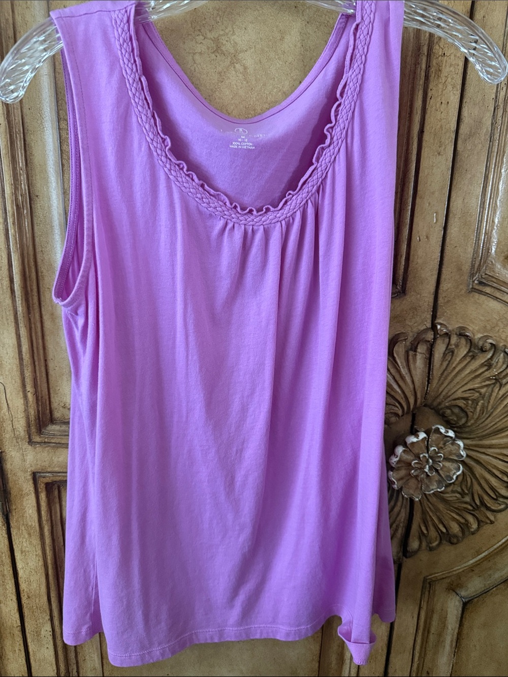 Lands' End Purple Braided Scoop Neck Tank